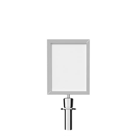 Montour Line Post and Rope Stanchion Sign Frame 11 x 14 in. V Polished St Steel HDSF-1114-V-PS-NOCLA